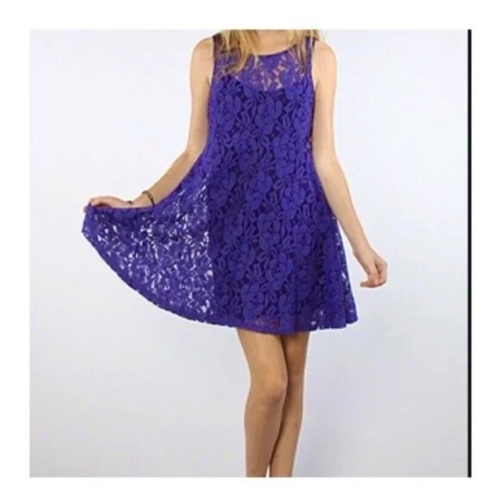 Free People Purple Mile of Lace Dress, sz S